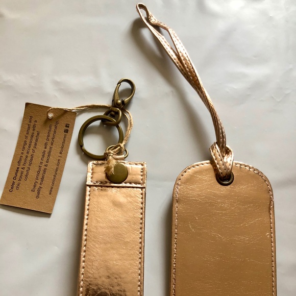 Rose Gold Luggage Tag & Key Wristlet- Never Used. - Picture 2 of 5